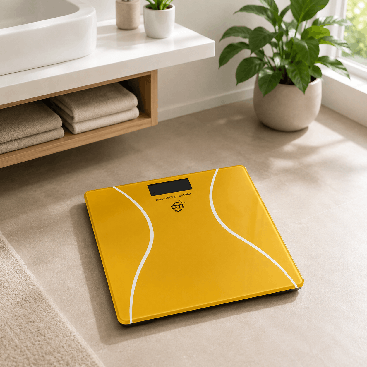 STI Digital Bathroom Scale 180kg with LCD Display – Gold Personal Body Weight Scale 3