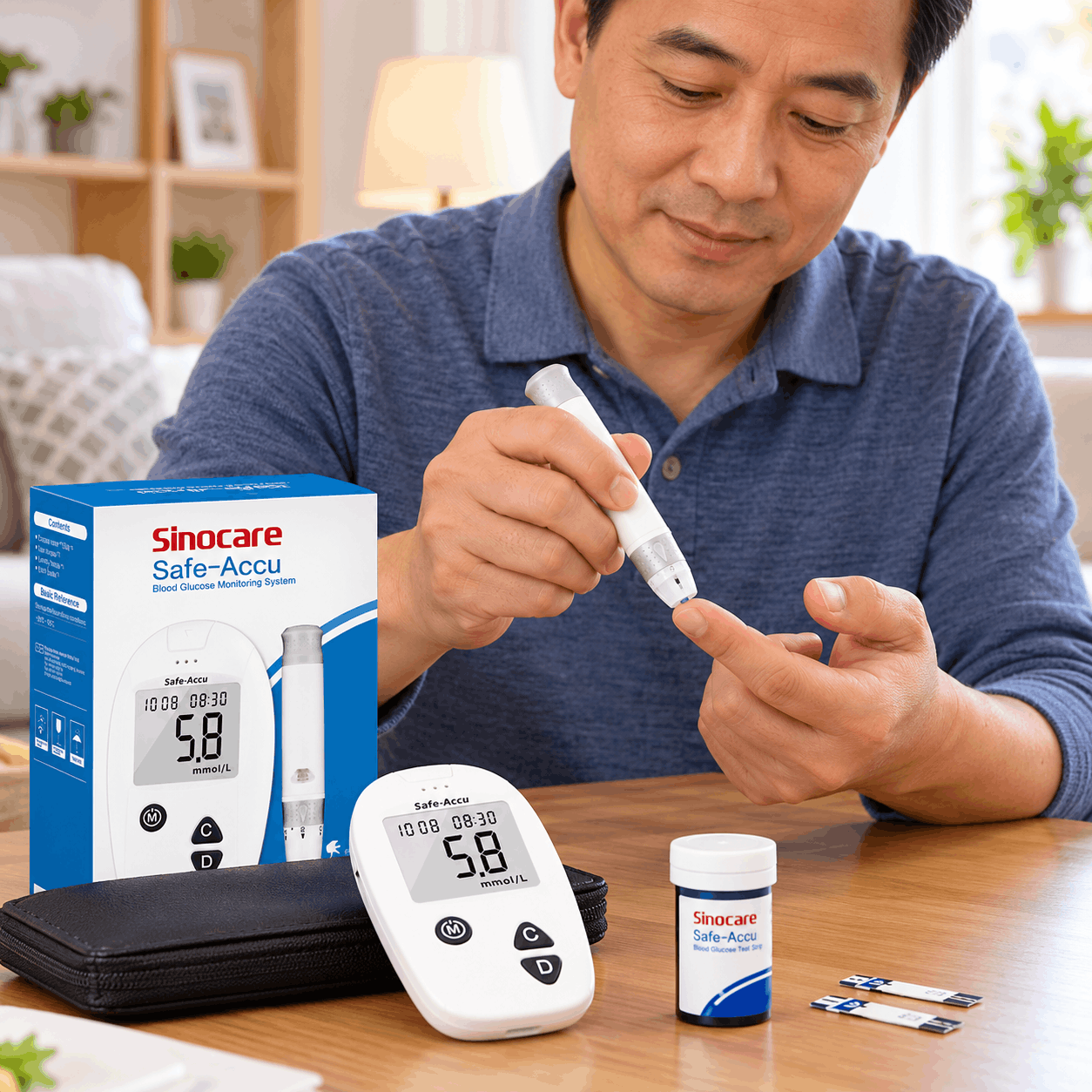 Sinocare Safe-Accu Blood Glucose Monitoring System – 10 Second Diabetes Testing Meter with 200 Memory 3