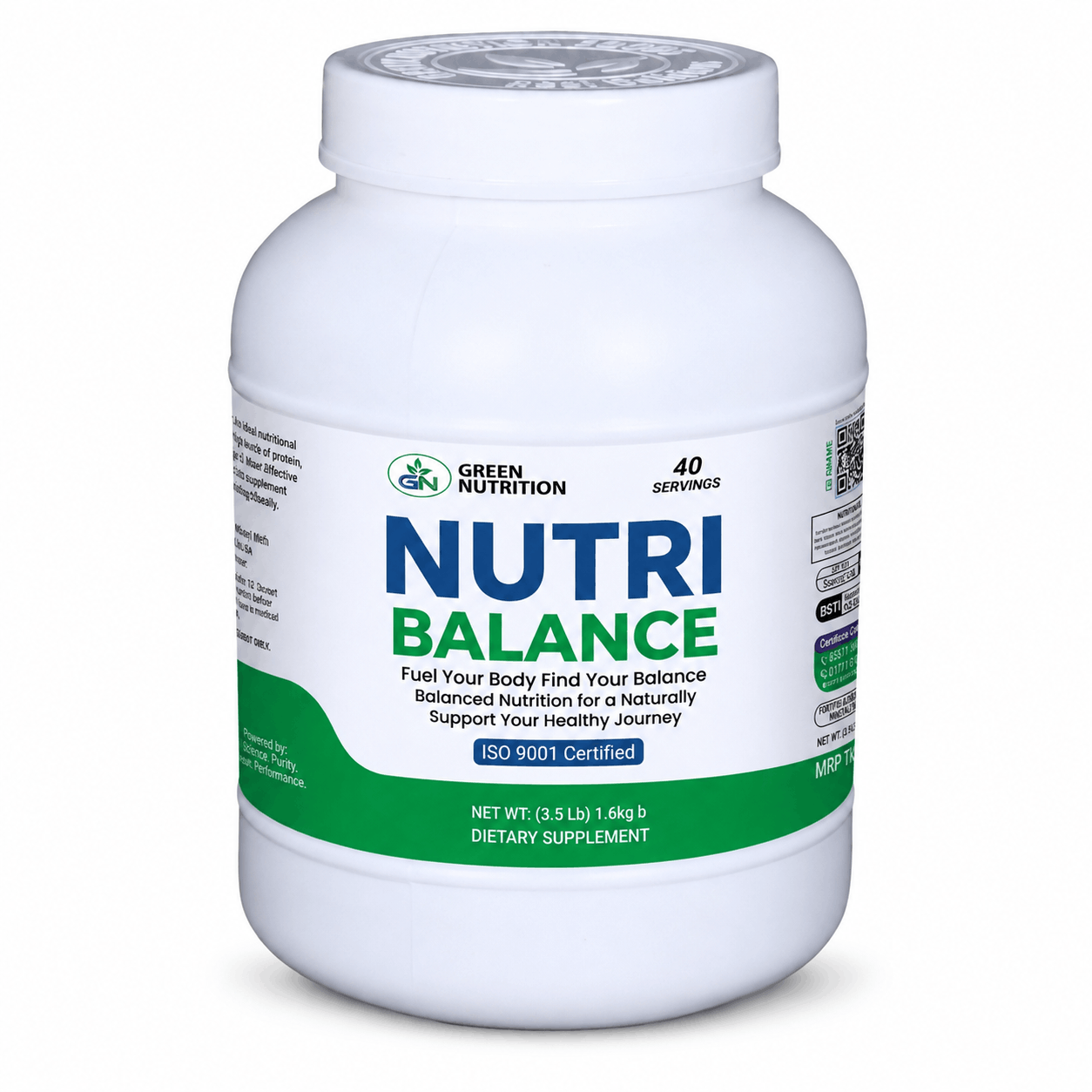GN Green Nutrition Nutri Balance Protein & Fibre Nutrition Powder – Weight Management Support – 1.6kg, 40 Servings