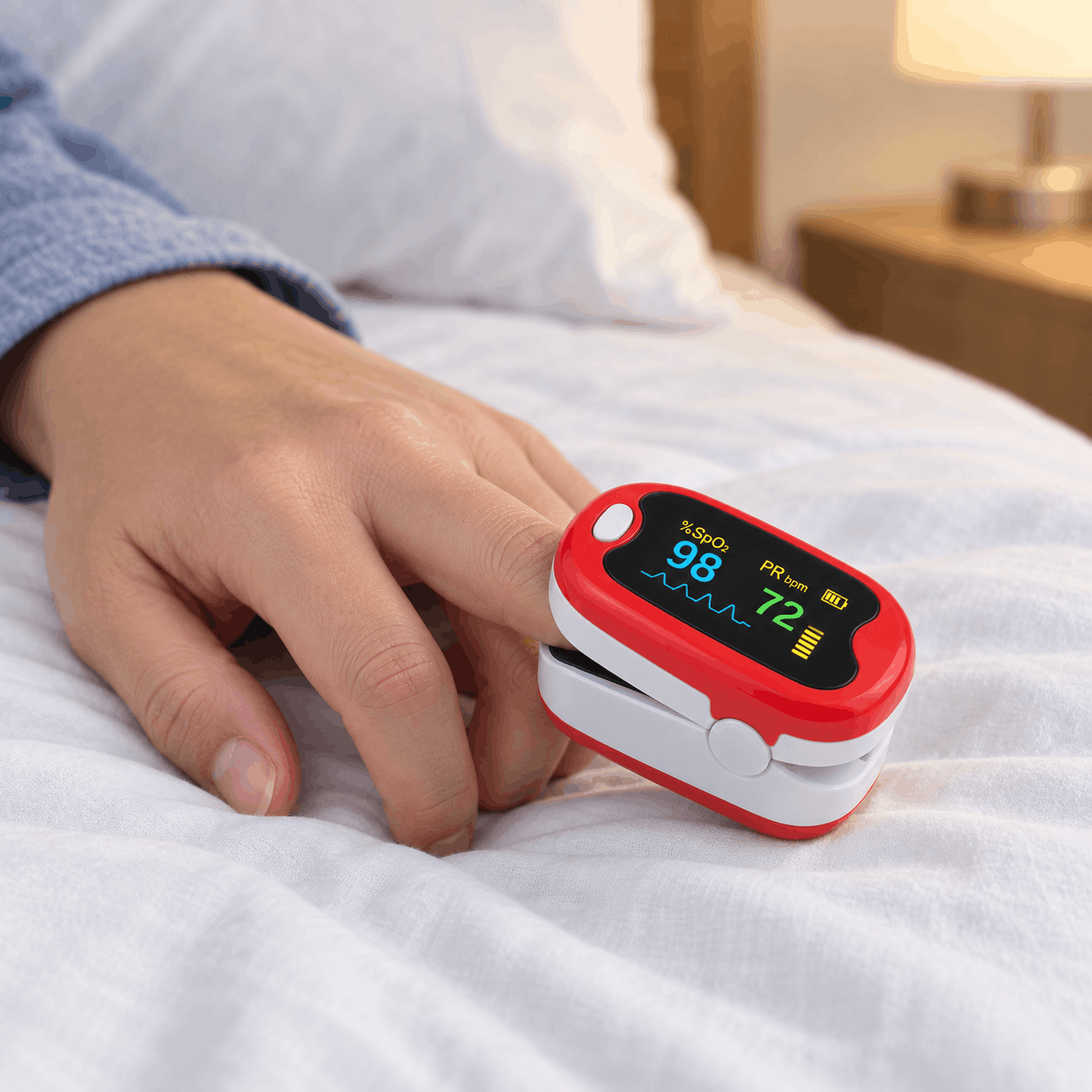 A6 Fingertip Pulse Oximeter AMS-26 – Digital SpO₂ & Pulse Rate Monitor with Color Display 4